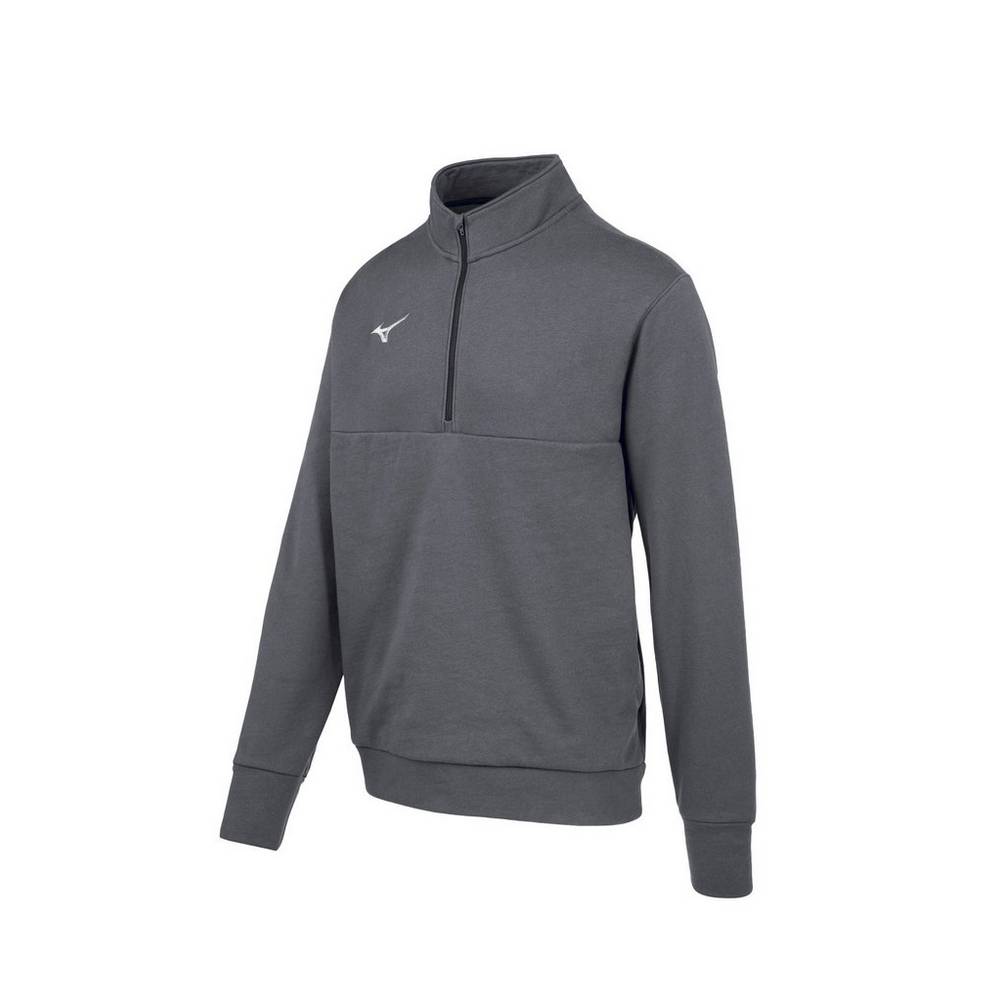 Mizuno MZ1 1/4 Cipzáros Fleece Férfi Pulóver Szürke KLS364718